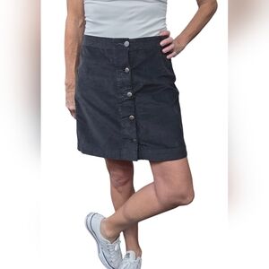 Toad&Co Organic Cotton Corduroy Mini Skirt Charcoal Gray Size 4